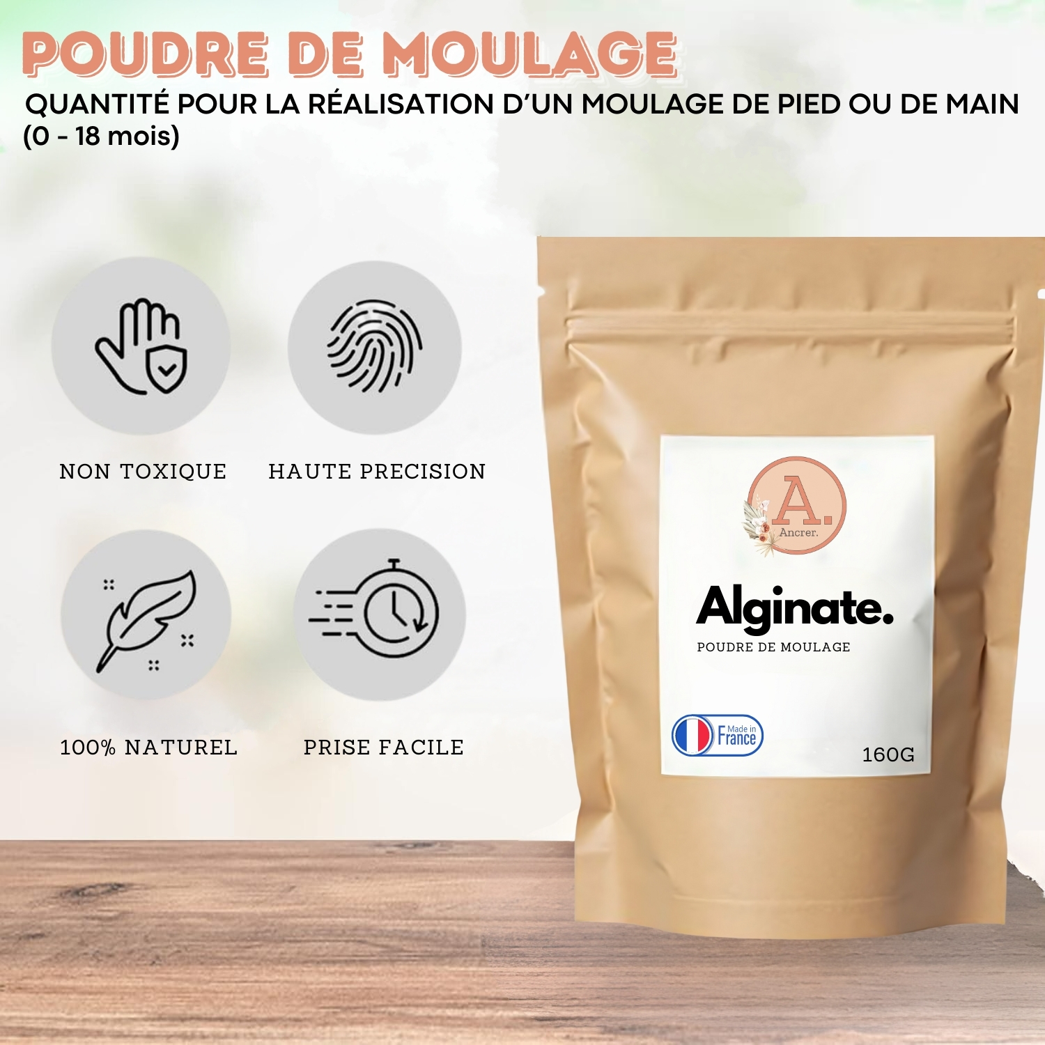 Sachet de Plâtre et Poudre de Moulage Ancrer – Créez une Empreinte – Image 2